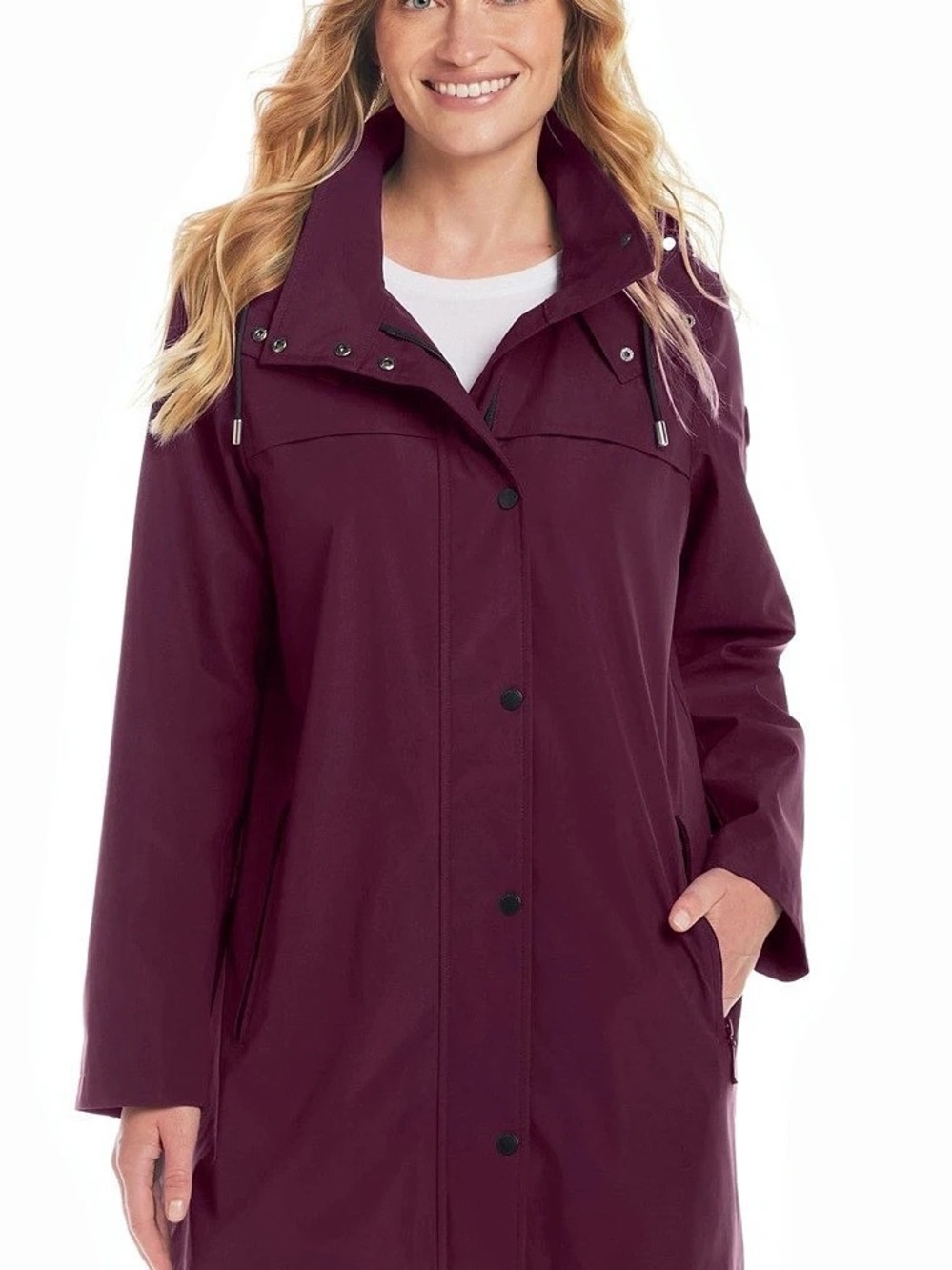London Fog 72242195C Hooded Raincoat in Adobe XL
